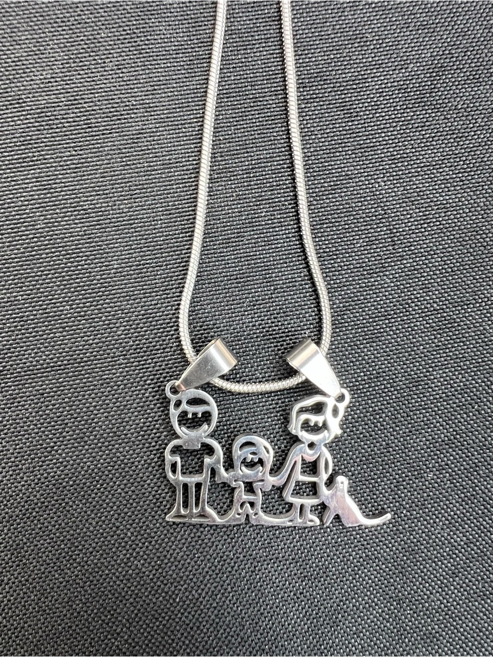 New Stainless Steel Character Family Necklace Mom Dad Son Boy Cat Pet Jewelry